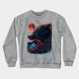 night wolf Crewneck Sweatshirt